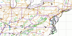 Mid-Atlantic states to the Northwest Territory