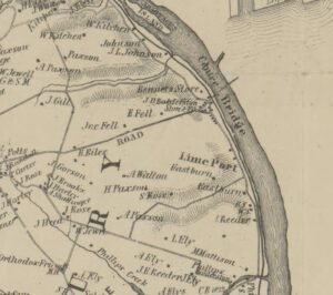 Smith's 1850 Map of Bucks County, Pennsylvania showing Limeport